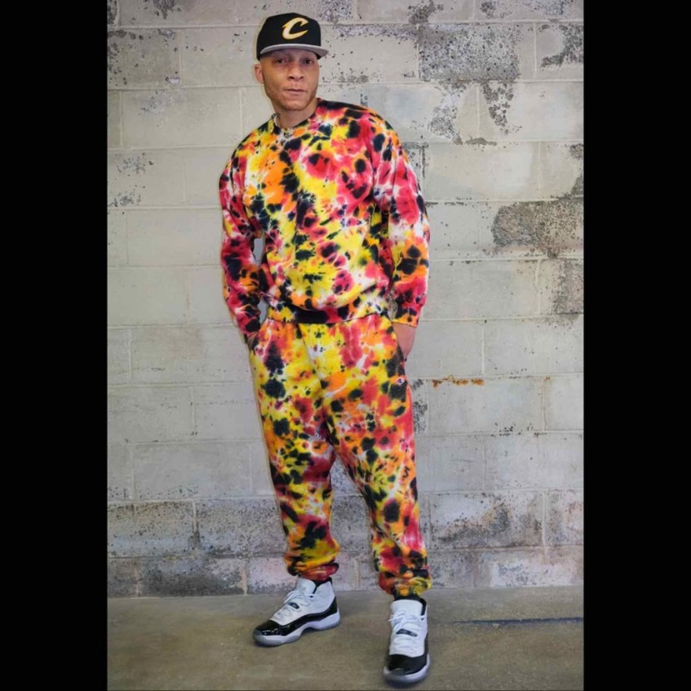 Cross Dude Tie Die Nebula Tie Dye Sweatsuit Set - Unisex Size LG